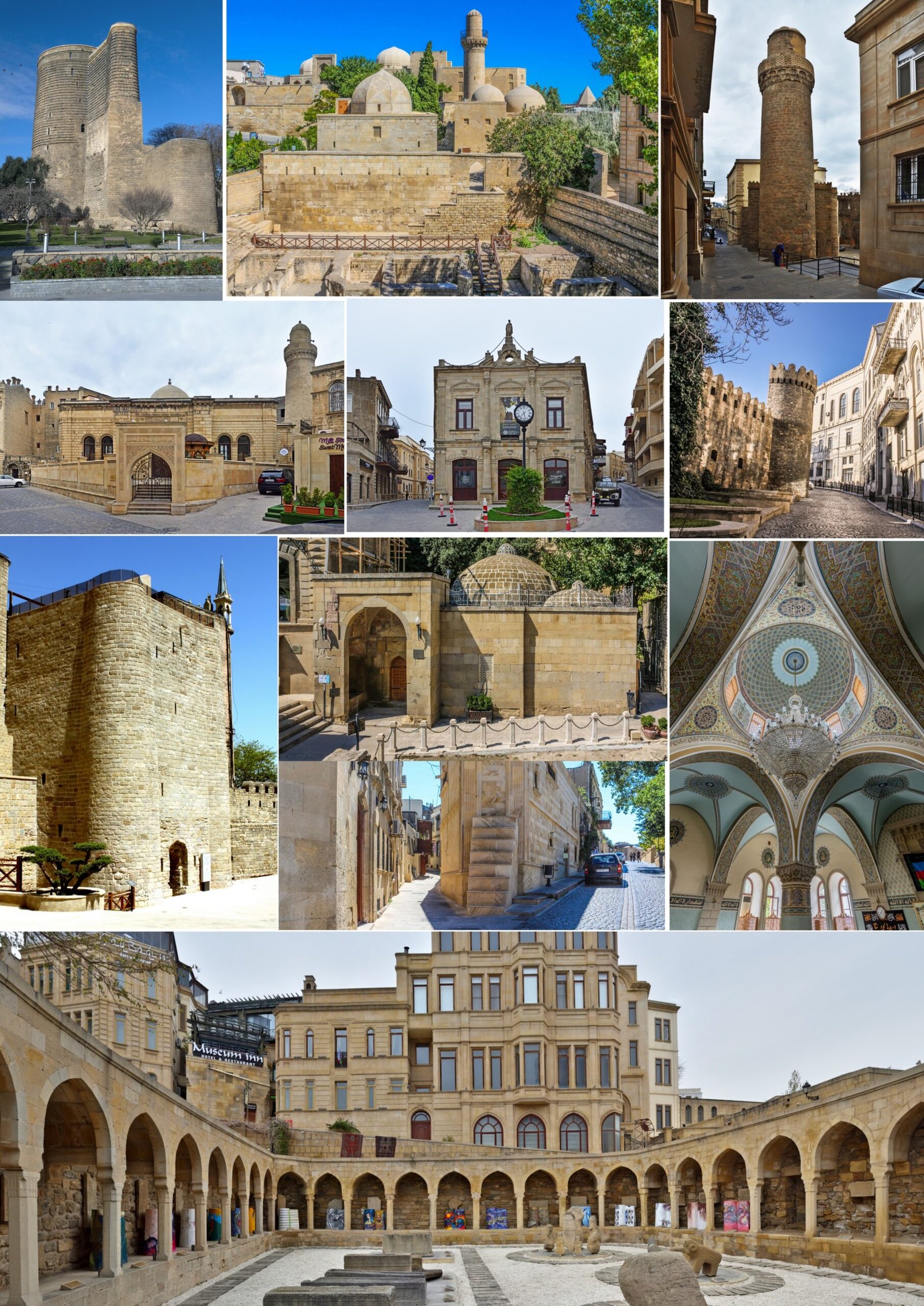 The Maiden Tower and walled old city of Baku, Azerbaijan