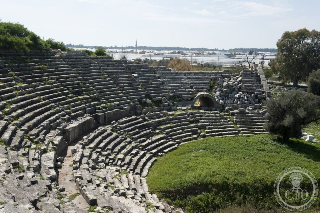 The Hellenistic theatre and ruins of Letoon in ancient Lycia, south-western Turkey