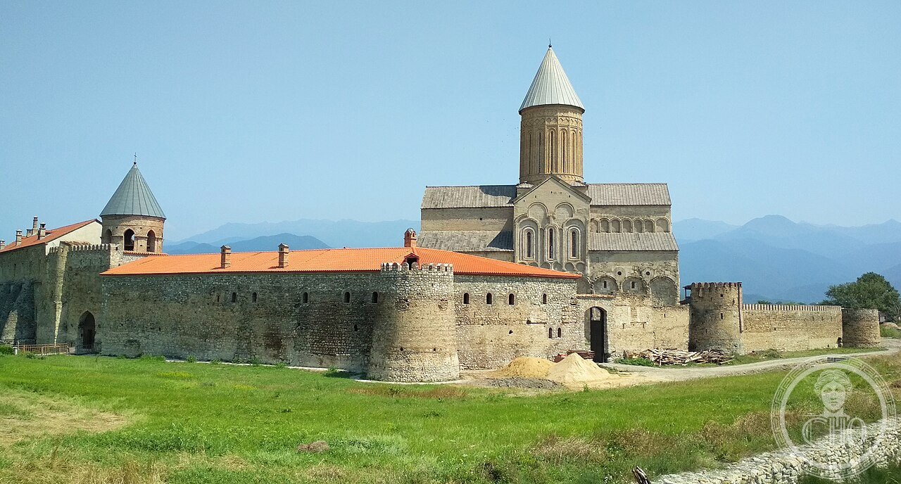 Alaverdi Cathedral in Kakheti, Georgia, founded by the Assyrian monk Joseph Alaverdeli on the site of a pagan moon temple, the tallest church in Georgia for nearly a millennium, where monks still make wine in buried clay qvevri