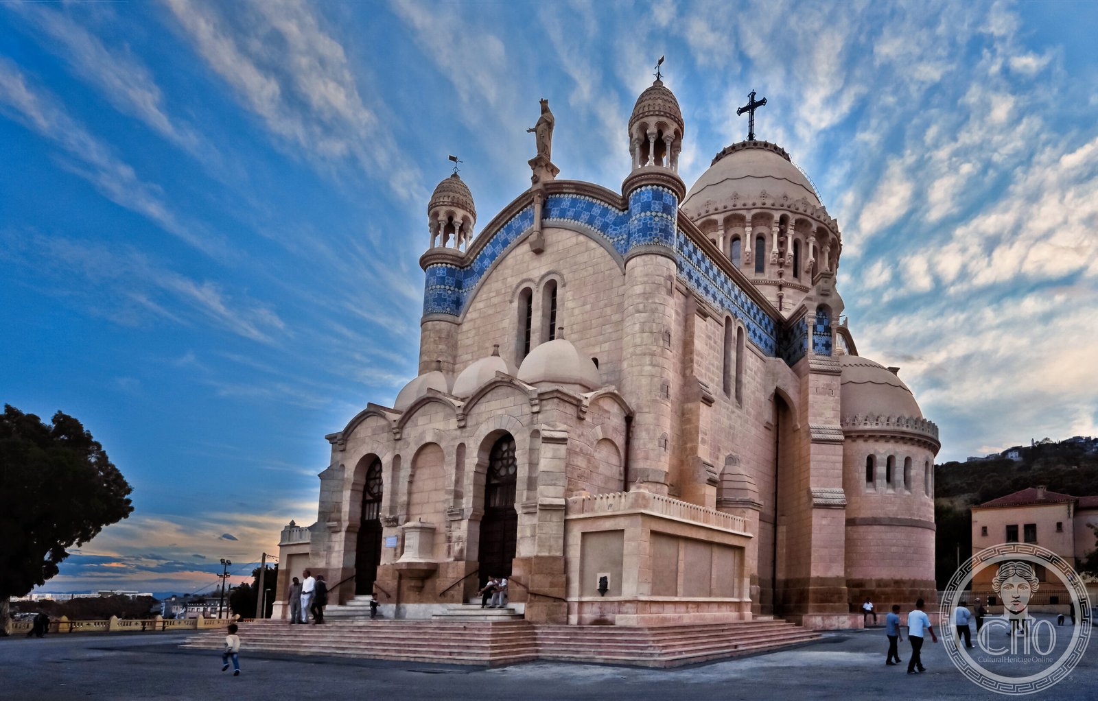 Basilica of Notre-Dame d'Afrique in Algiers, Algeria, a Neo-Byzantine domed church overlooking the Bay of Algiers