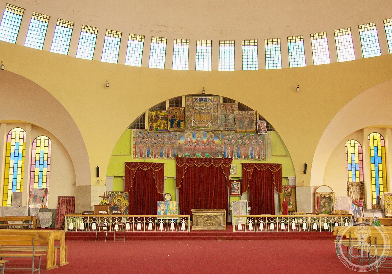 Church of Our Lady Mary of Zion in Axum, Ethiopia, founded in the 4th century under King Ezana, whose adjoining chapel is believed by Ethiopian Orthodox tradition to hold the Ark of the Covenant, guarded by a single monk confined there for life