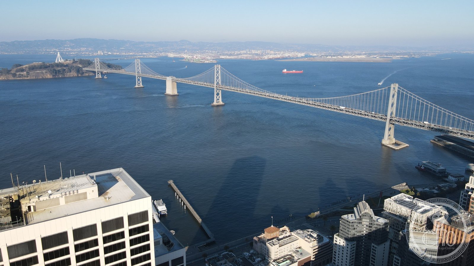 San Francisco Oakland Bay Bridge 1936 Art Deco suspension towers western span California
