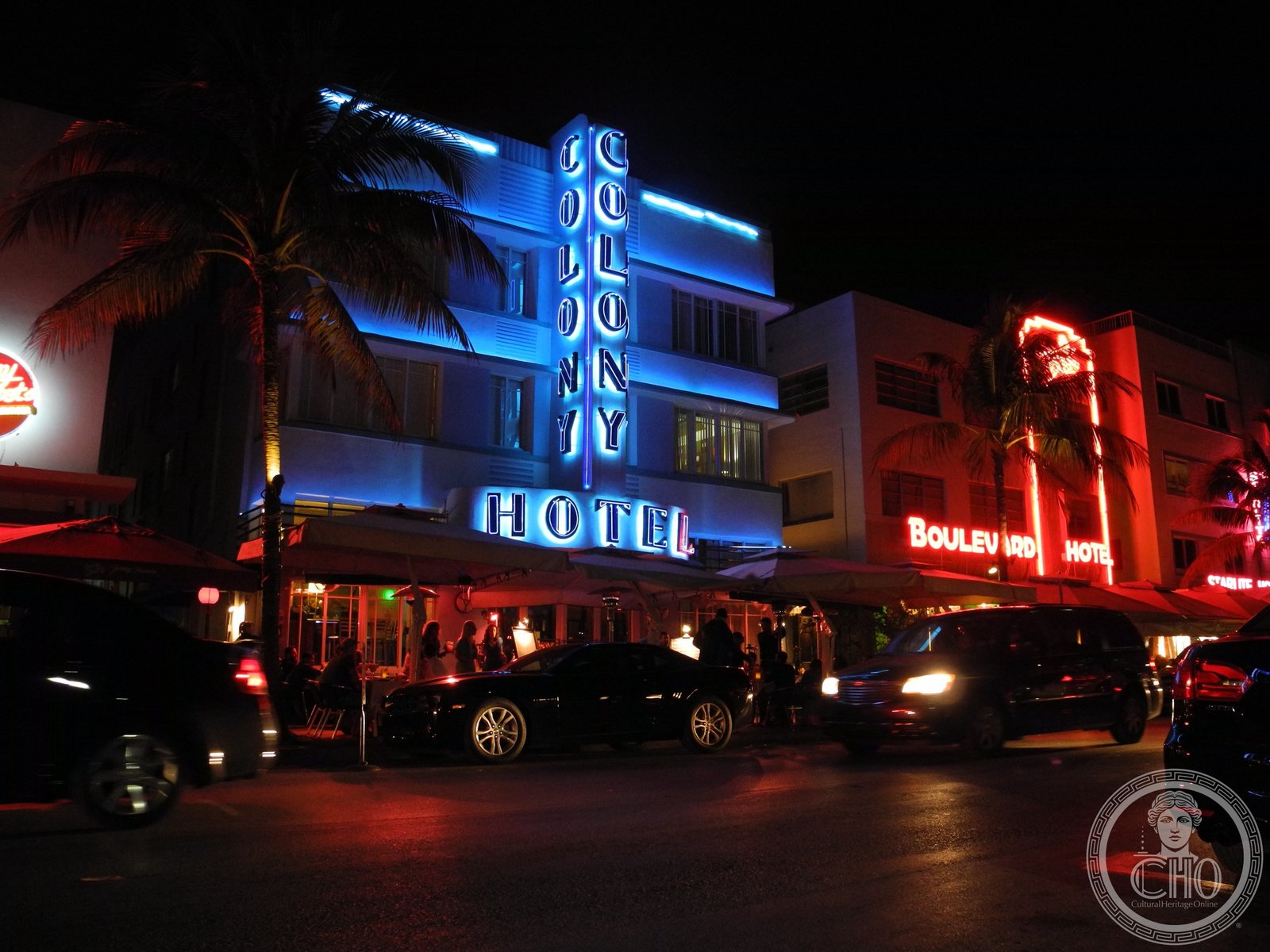 Colony Hotel 1935 South Beach Miami Beach 736 Ocean Drive Art Deco neon sign Henry Hohauser Streamline Moderne
