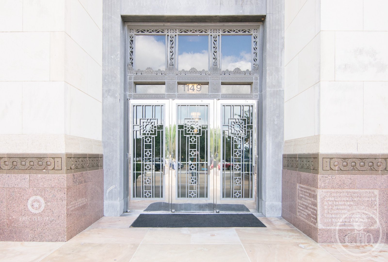 Jefferson County Courthouse Art Deco tower rises thirteen stories above downtown Beaumont, Texas