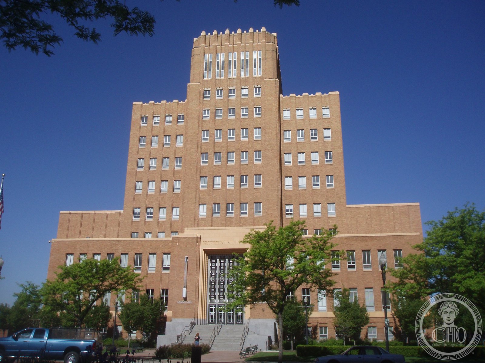 Ogden Weber Municipal Building brick Art Deco facade Washington Boulevard Utah