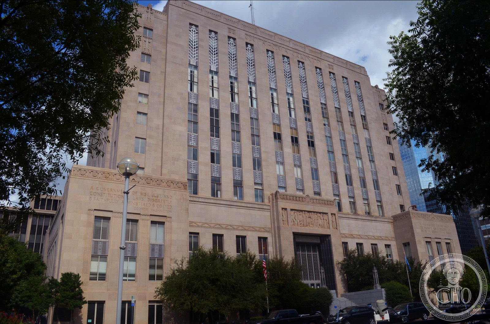 Oklahoma County Courthouse Art Deco facade, Oklahoma City, 1937, Indiana limestone