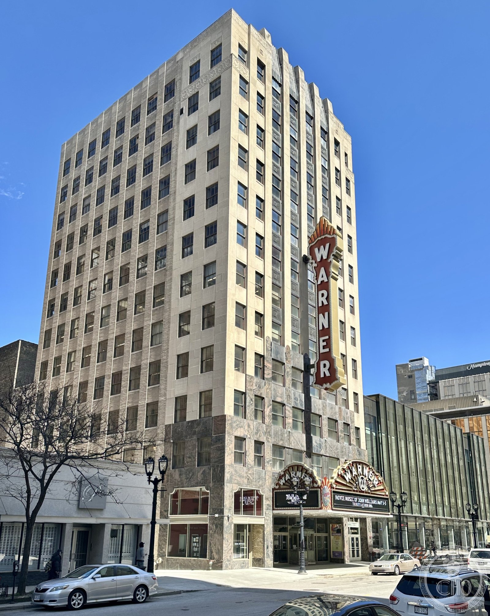 Warner Grand Theater Art Deco facade facing east on Wisconsin Avenue, Milwaukee