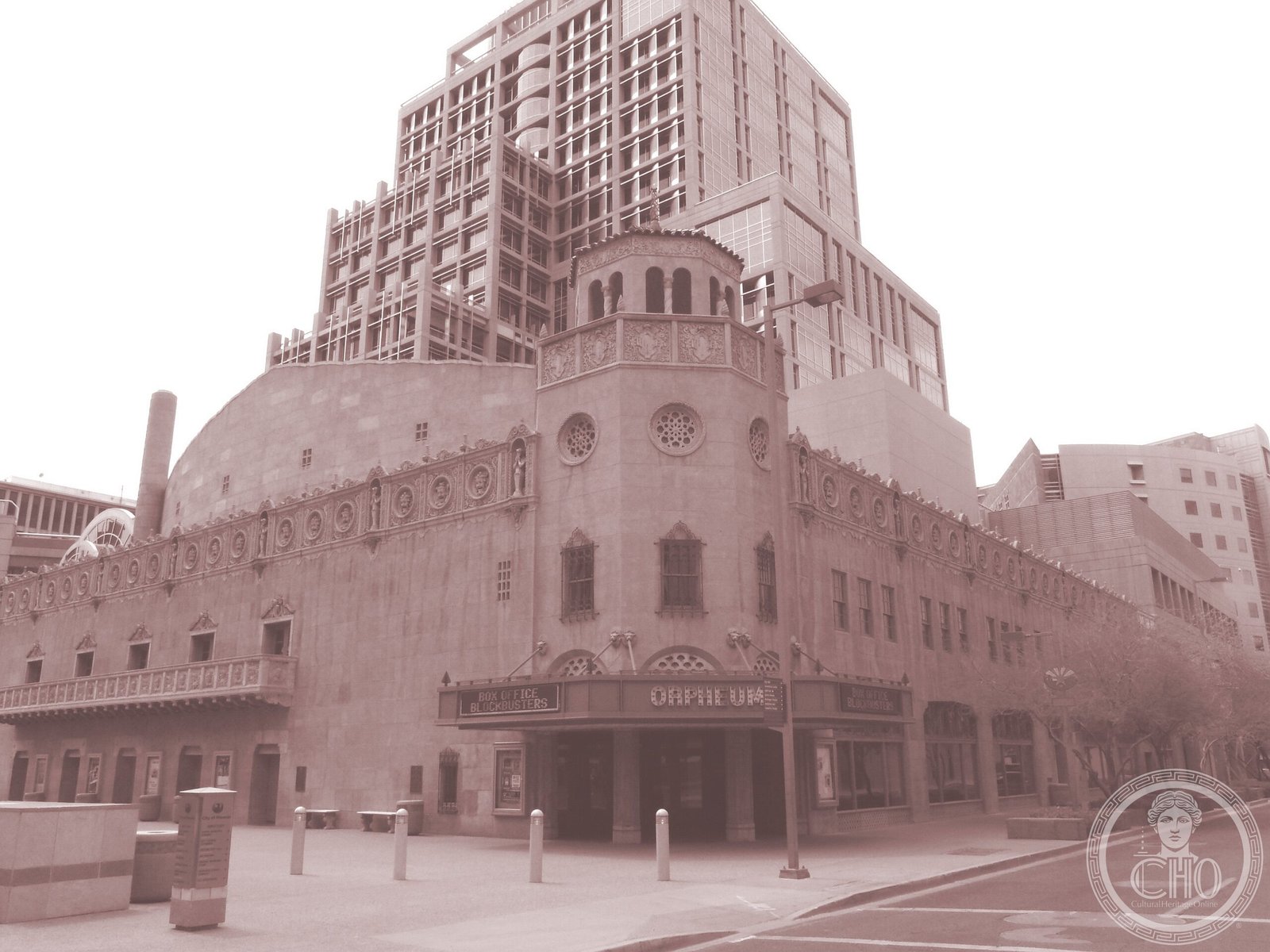Orpheum Theatre Phoenix Arizona Spanish Colonial Revival facade on West Adams Street downtown