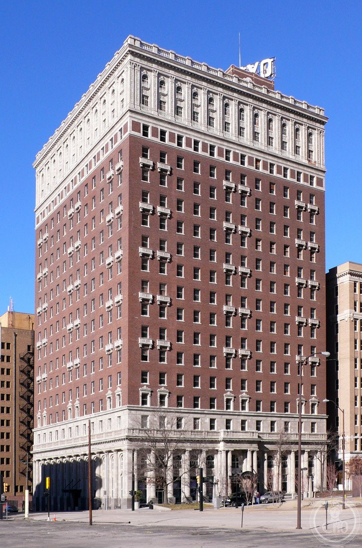 Mayo Hotel Tulsa Oklahoma Art Deco brick tower at 115 West 5th Street downtown
