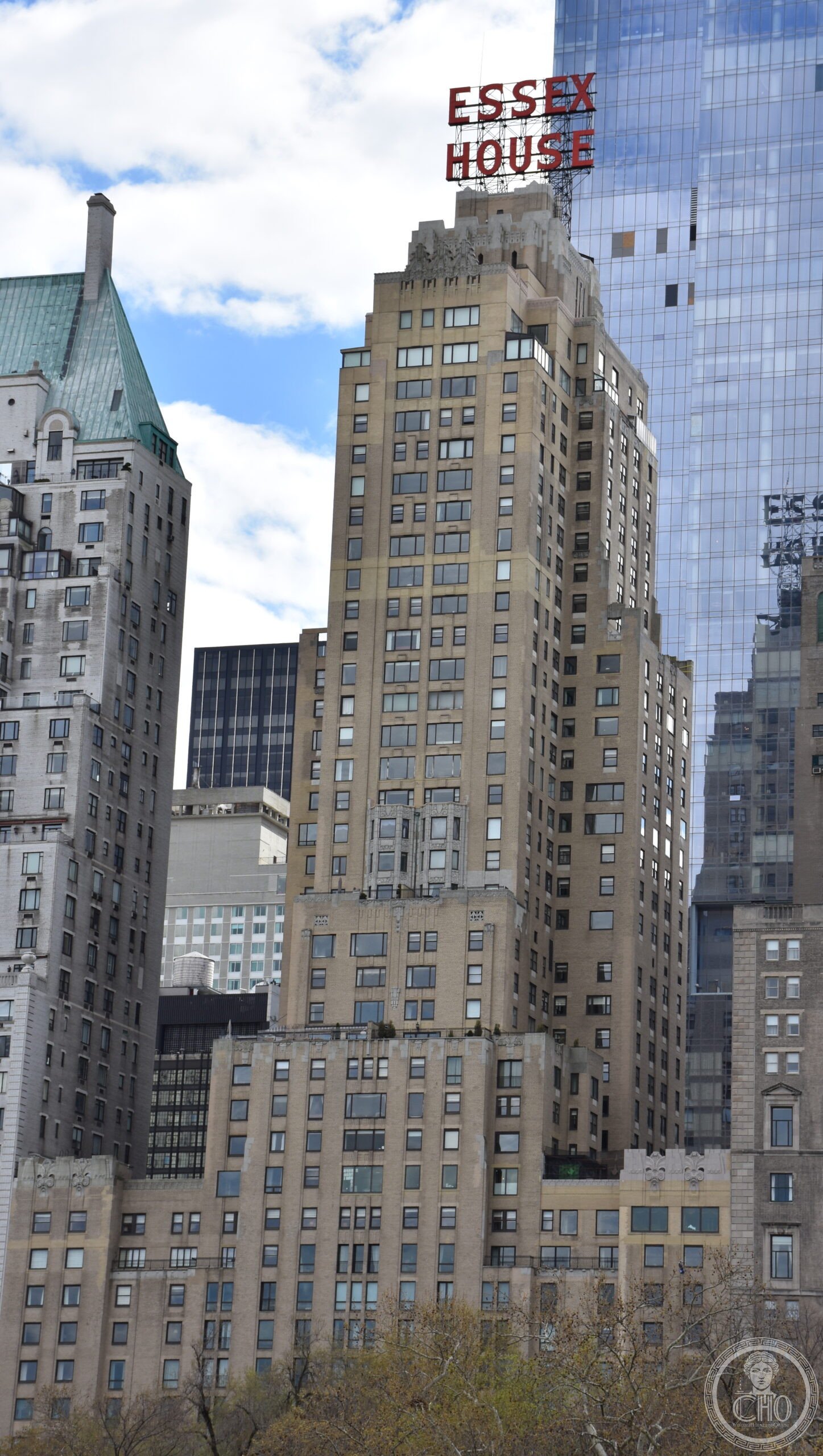 Essex House Hotel Art Deco tower facing Central Park, New York City