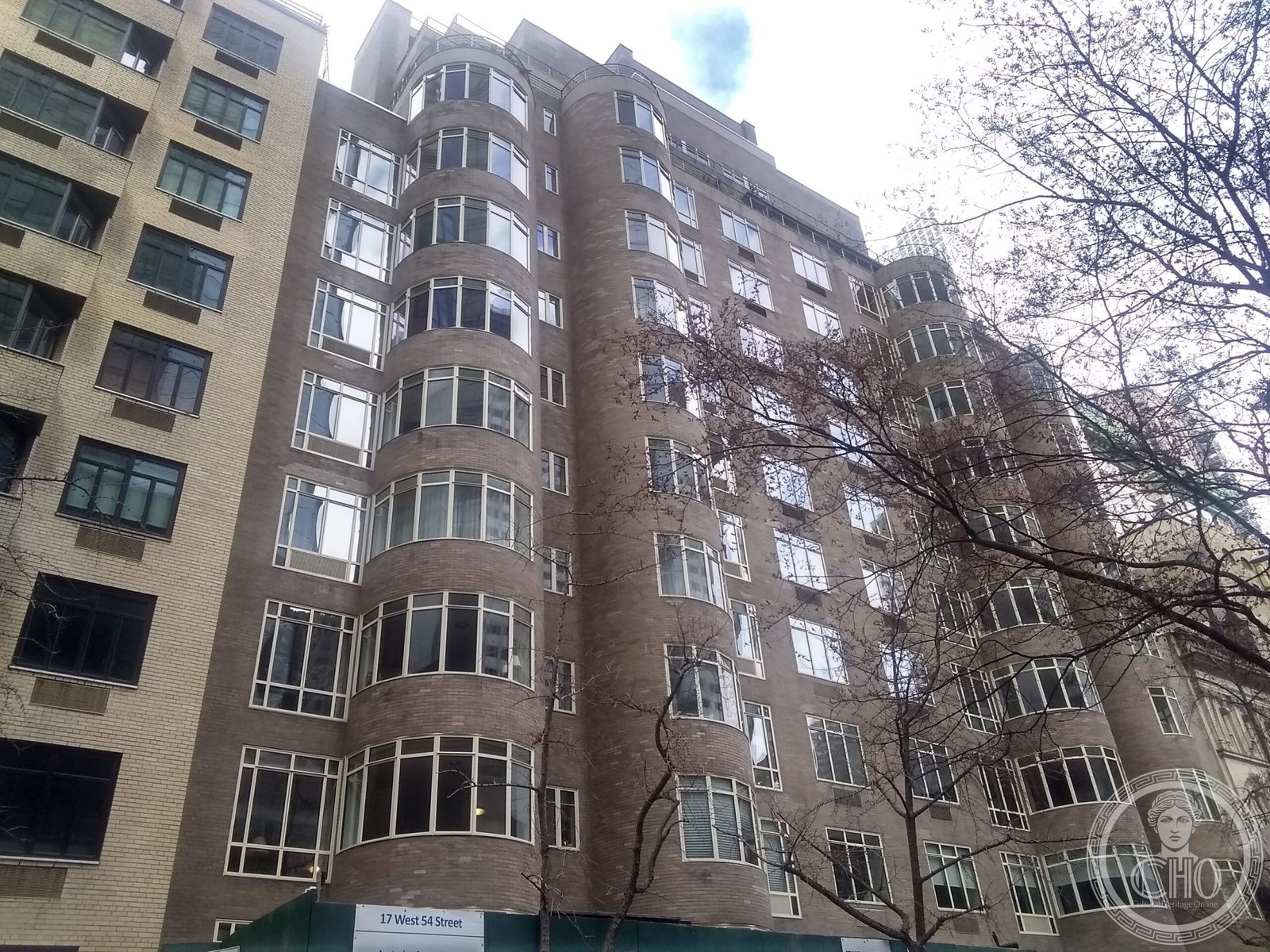 Rockefeller Apartments building facade on West 54th Street near Fifth Avenue, Midtown Manhattan