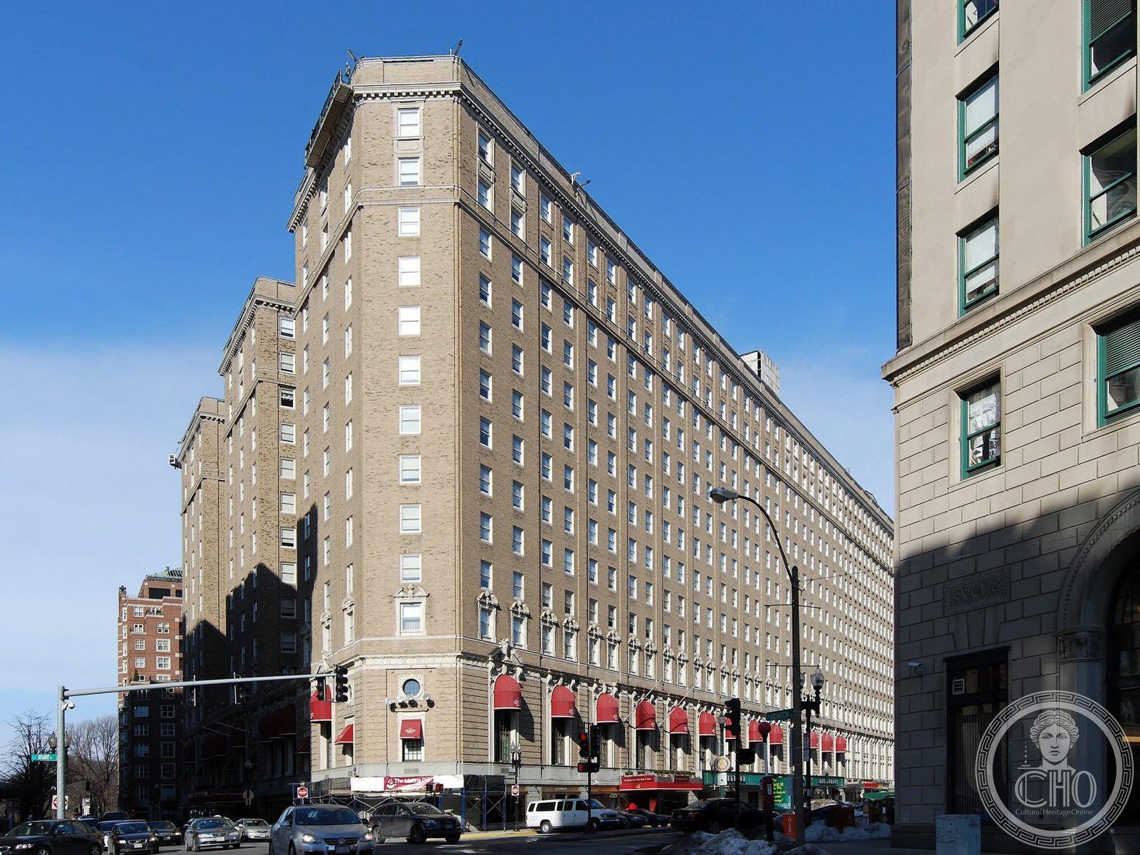 Hotel Statler Boston building at Park Square with classical limestone facade, Boston Massachusetts