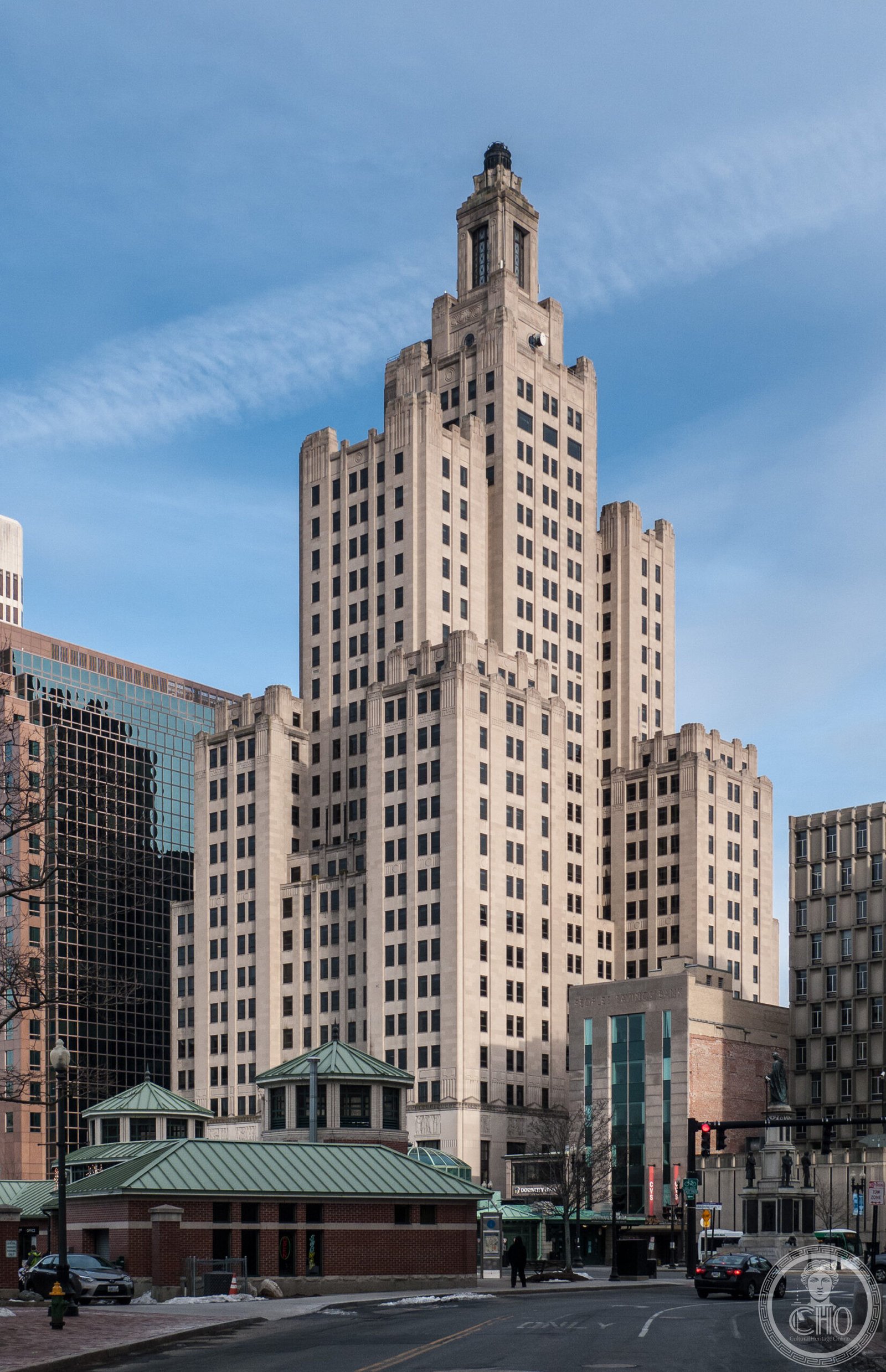 Industrial Trust Company Building Art Deco skyscraper rising above the Providence Rhode Island skyline