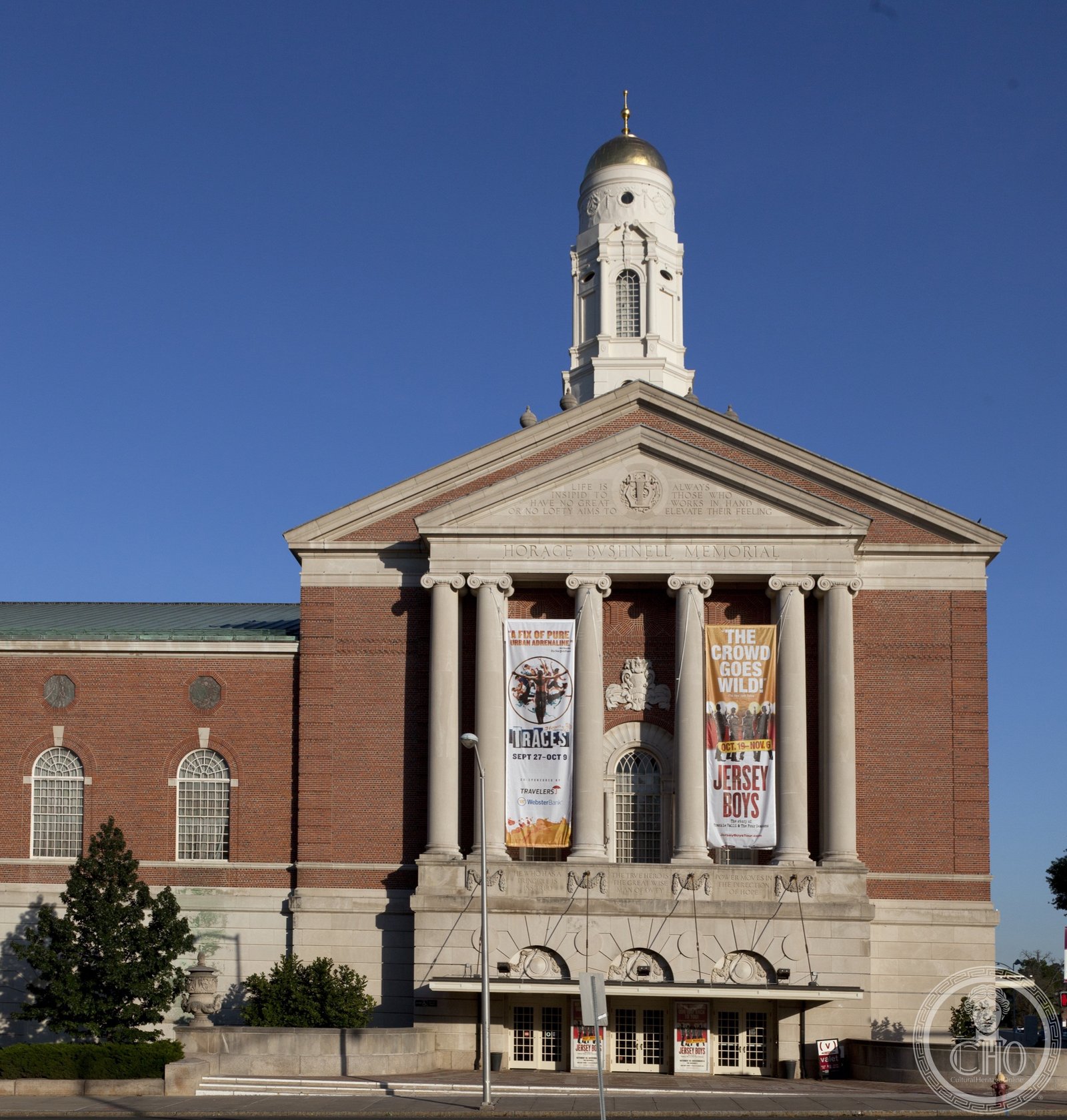 Bushnell Center for the Performing Arts Art Deco facade on Capitol Avenue in Hartford, Connecticut