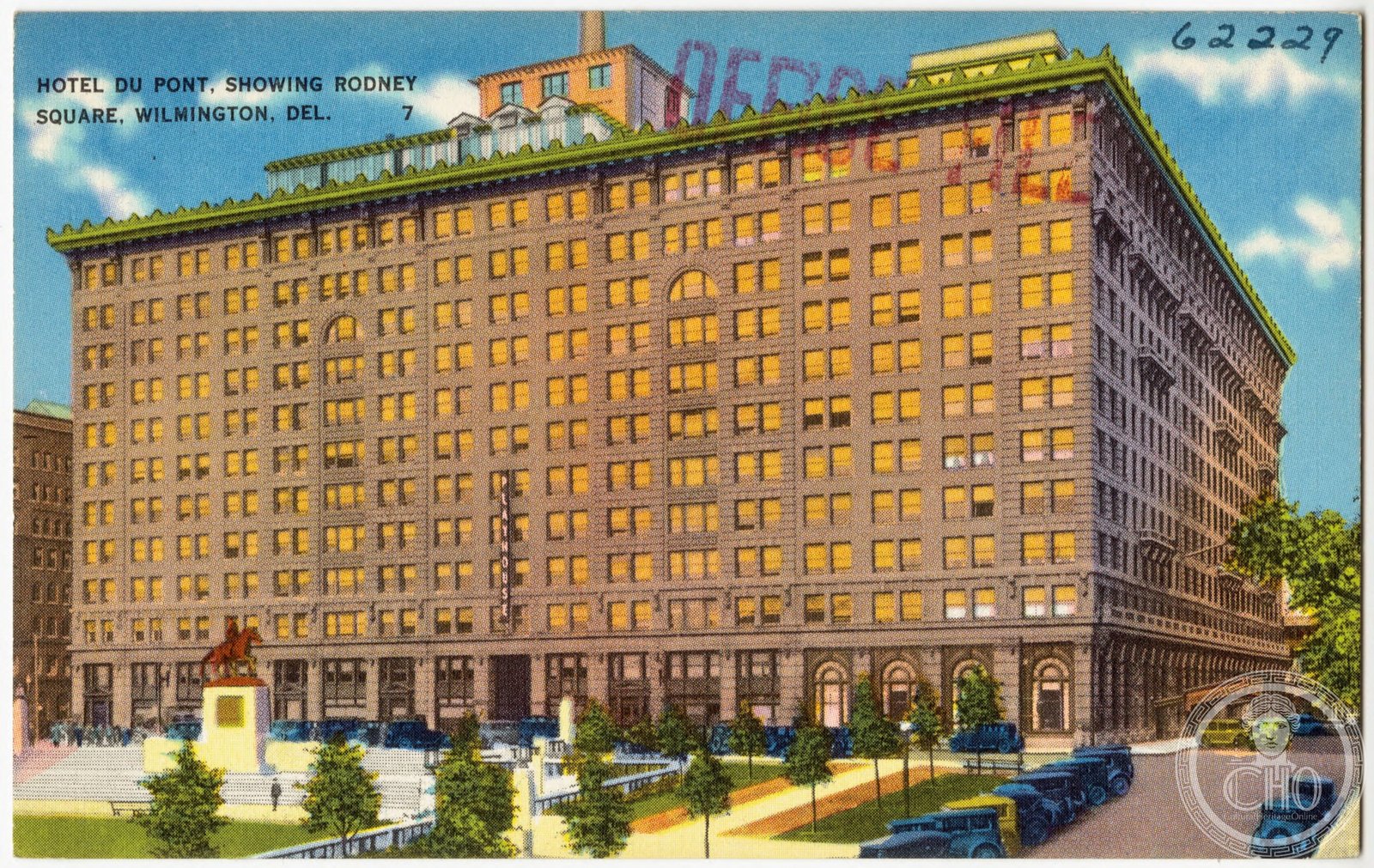 Hotel du Pont classical facade on Market and 11th Streets in downtown Wilmington Delaware