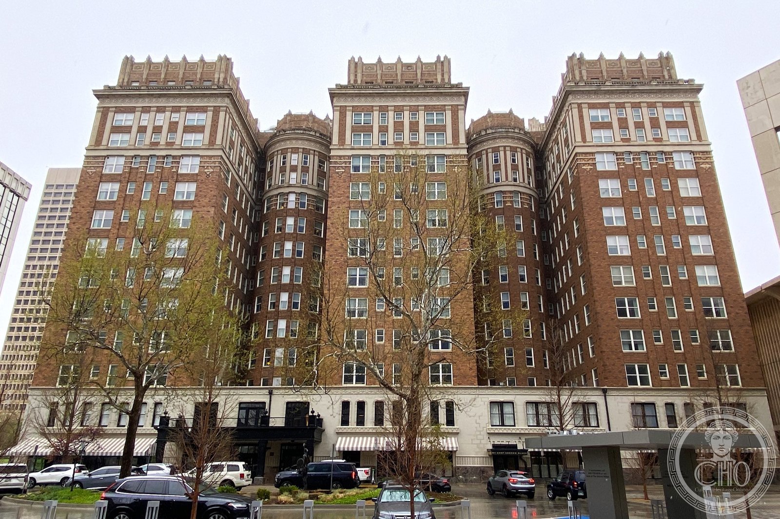 Skirvin Hilton Hotel exterior in downtown Oklahoma City, Oklahoma, 2025