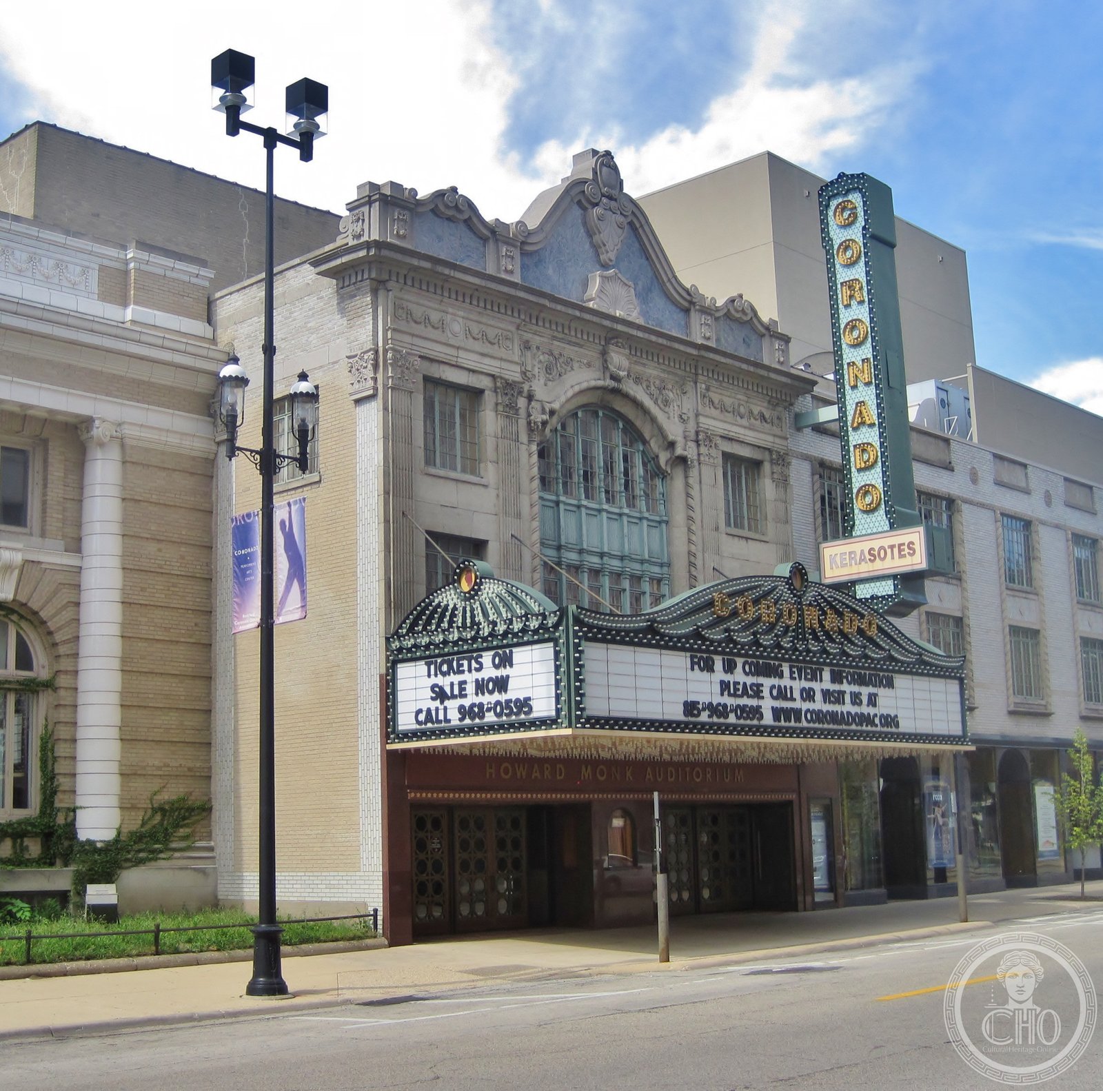 Coronado Theatre facade on North Main Street, Rockford, Illinois