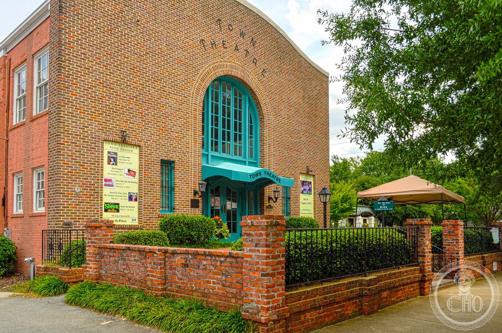 Town Theatre Art Moderne facade on Sumter Street in Columbia, South Carolina