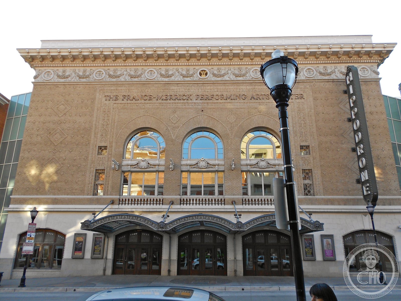 Hippodrome Theatre facade on North Eutaw Street, Baltimore, Maryland