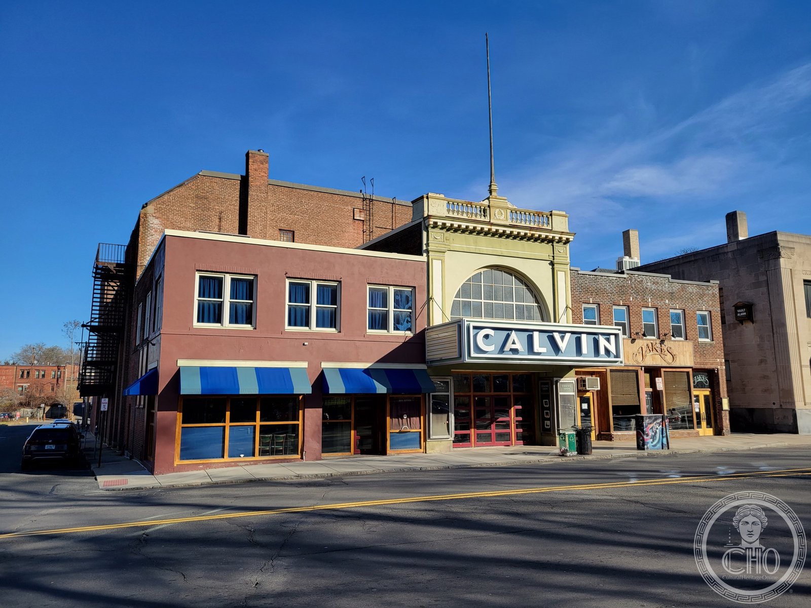 Calvin Theatre facade on King Street, downtown Northampton, Massachusetts