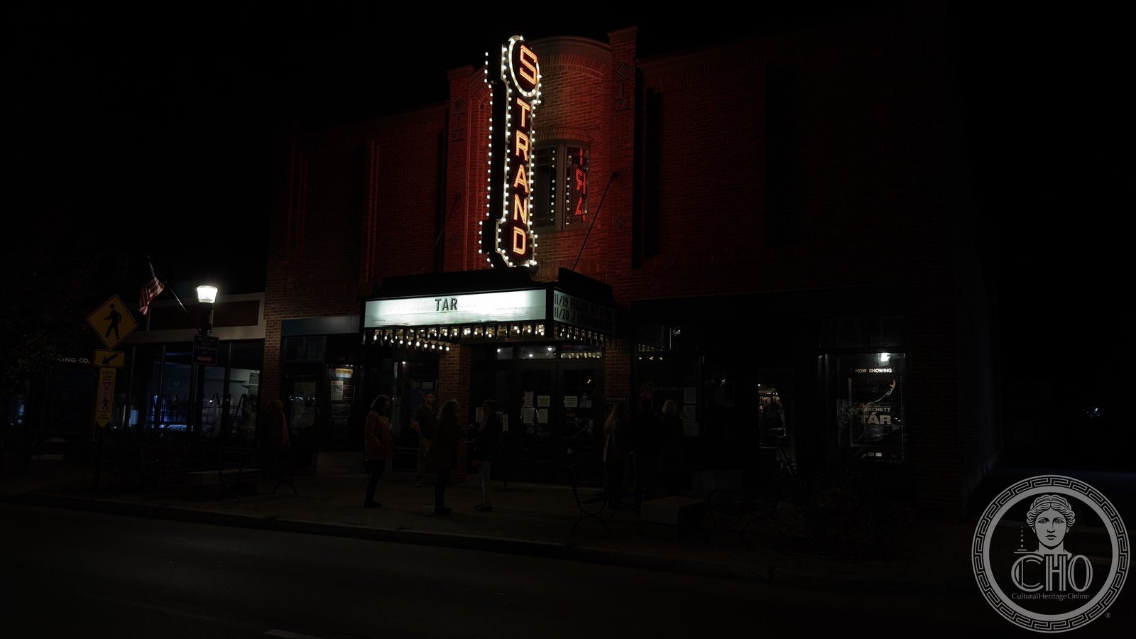 Strand Theatre facade on Main Street, Rockland, Maine