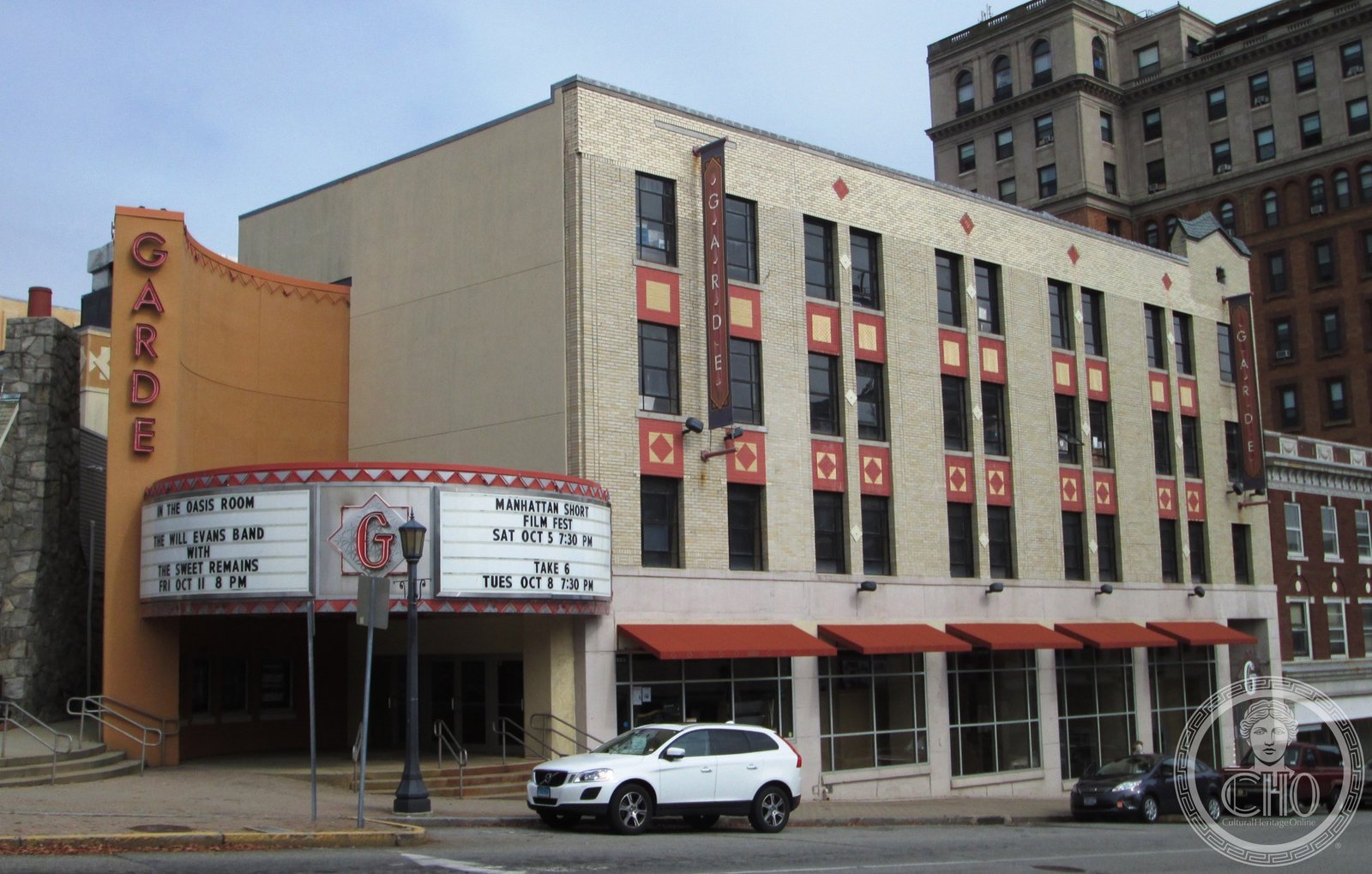 Garde Arts Center exterior on State Street, New London, Connecticut, 1926 atmospheric theater facade