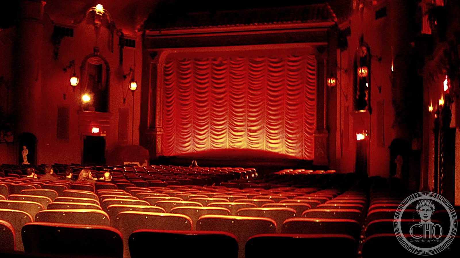 Music Box Theatre exterior on North Southport Avenue, Wrigleyville, Chicago, Illinois, 1929 atmospheric movie palace