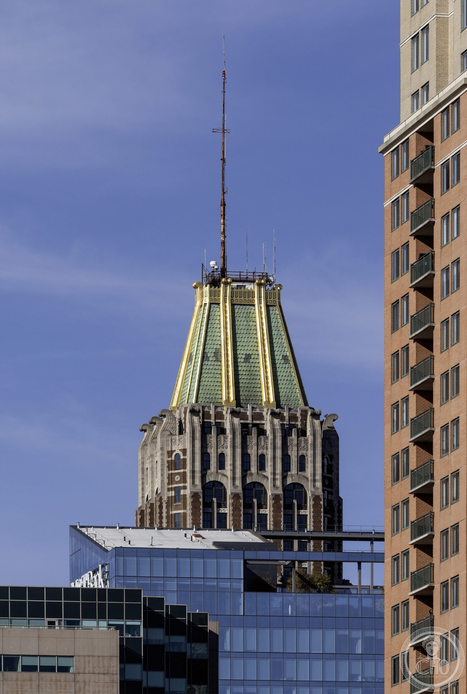 Baltimore Trust Building at 10 Light Street, Baltimore's tallest Art Deco skyscraper with Gothic crown