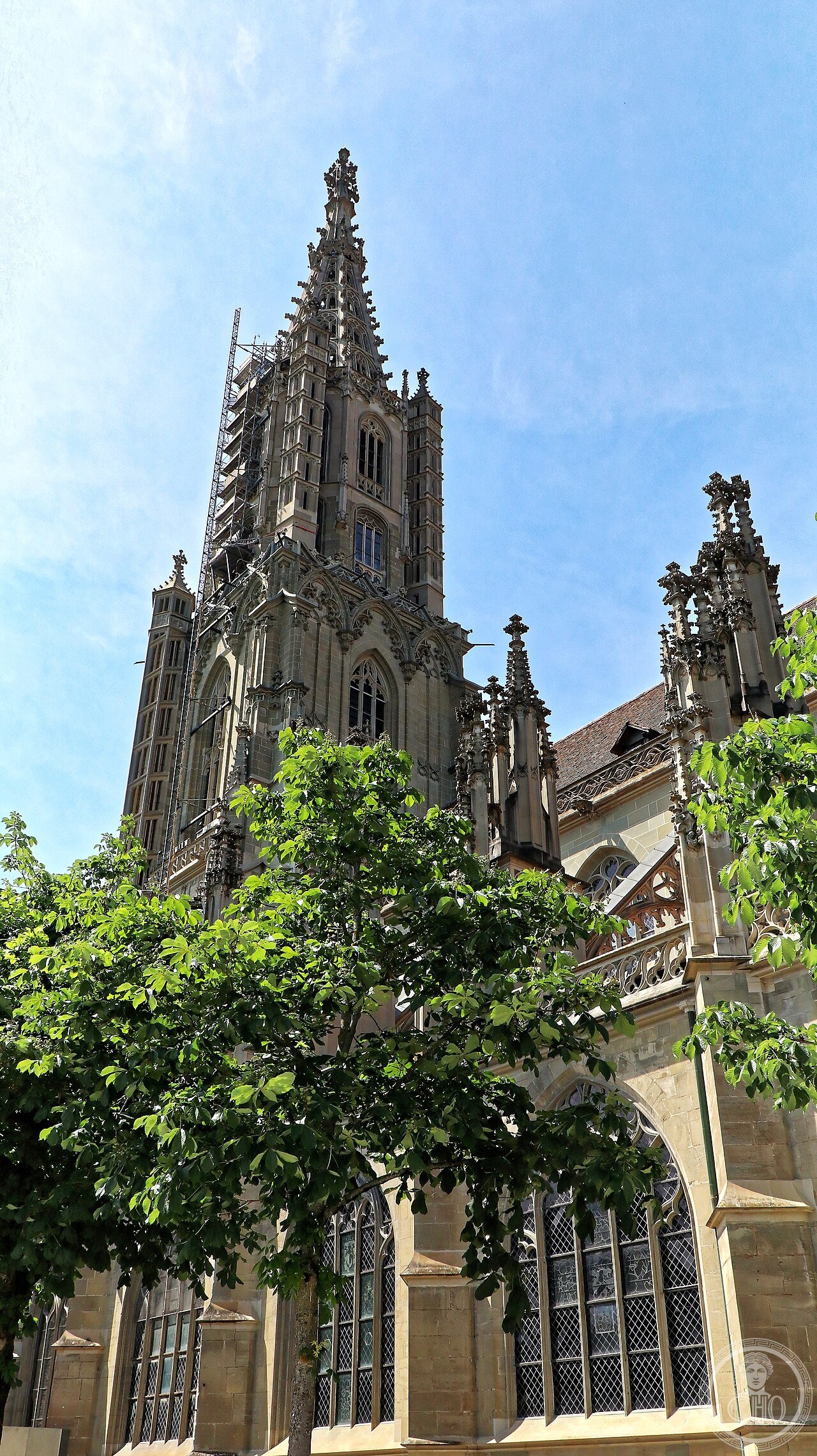 Bern Minster, Switzerland, the tallest cathedral tower in the country at 100.6 metres, completed only in 1893, with its Last Judgment portal of 234 sandstone figures the only sculptures to survive the Reformation iconoclasm