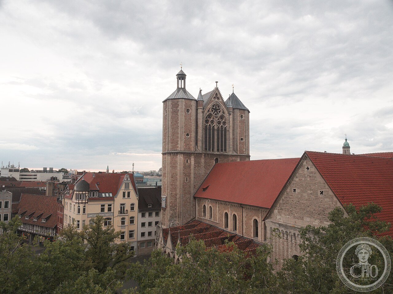 Exterior of Brunswick Cathedral (Dom St. Blasii), Germany, a Romanesque collegiate church built 1173-1195 by Henry the Lion, who is buried inside with his consort Matilda