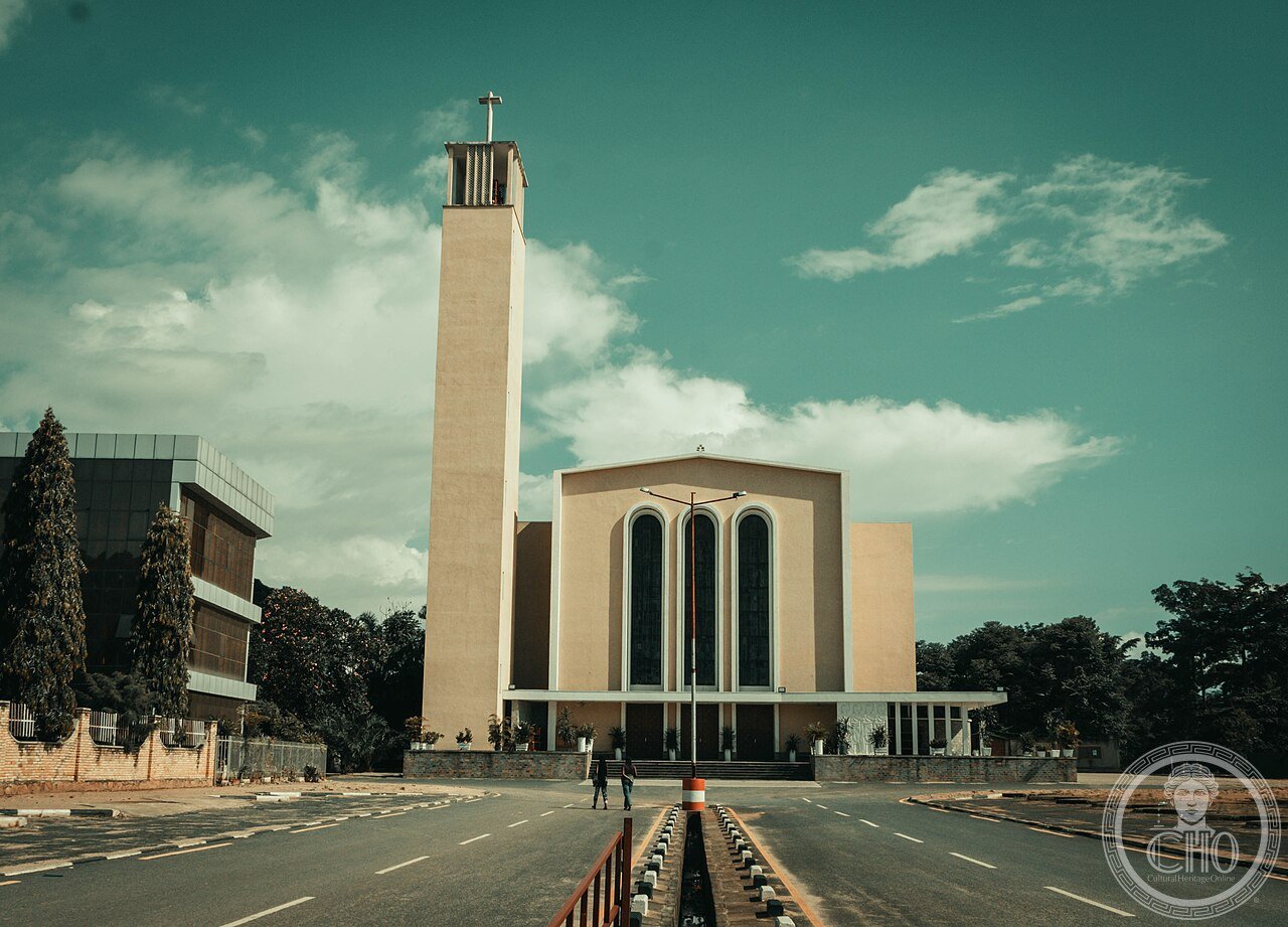 Regina Mundi Cathedral in Bujumbura, Burundi, built 1956-1962, where Pope John Paul II warned of ethnic conflict in 1990, three years before Burundi's civil war began