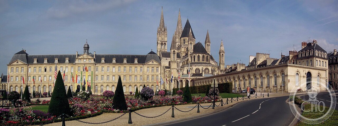 Abbaye aux Hommes, Caen, France, founded 1063 by William the Conqueror as penance for his uncanonical marriage, holding his tomb, disturbed by Wars of Religion iconoclasts in 1562 and Revolutionaries in 1793