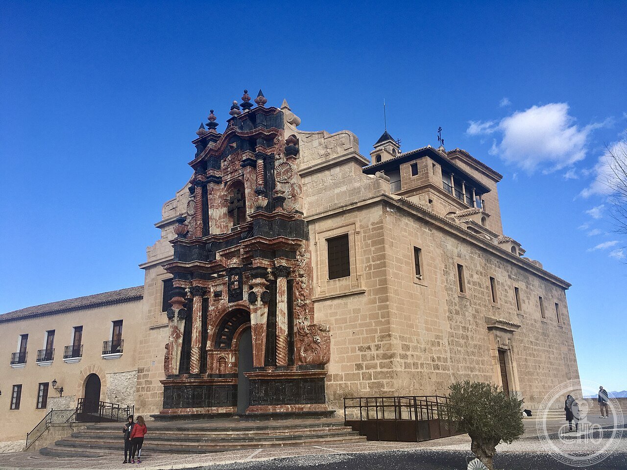 Basilica-Sanctuary of the Vera Cruz in Caravaca de la Cruz, Spain, built atop a Moorish castle where, according to legend, two angels brought a two-armed cross containing a fragment of the True Cross in 1231-1232