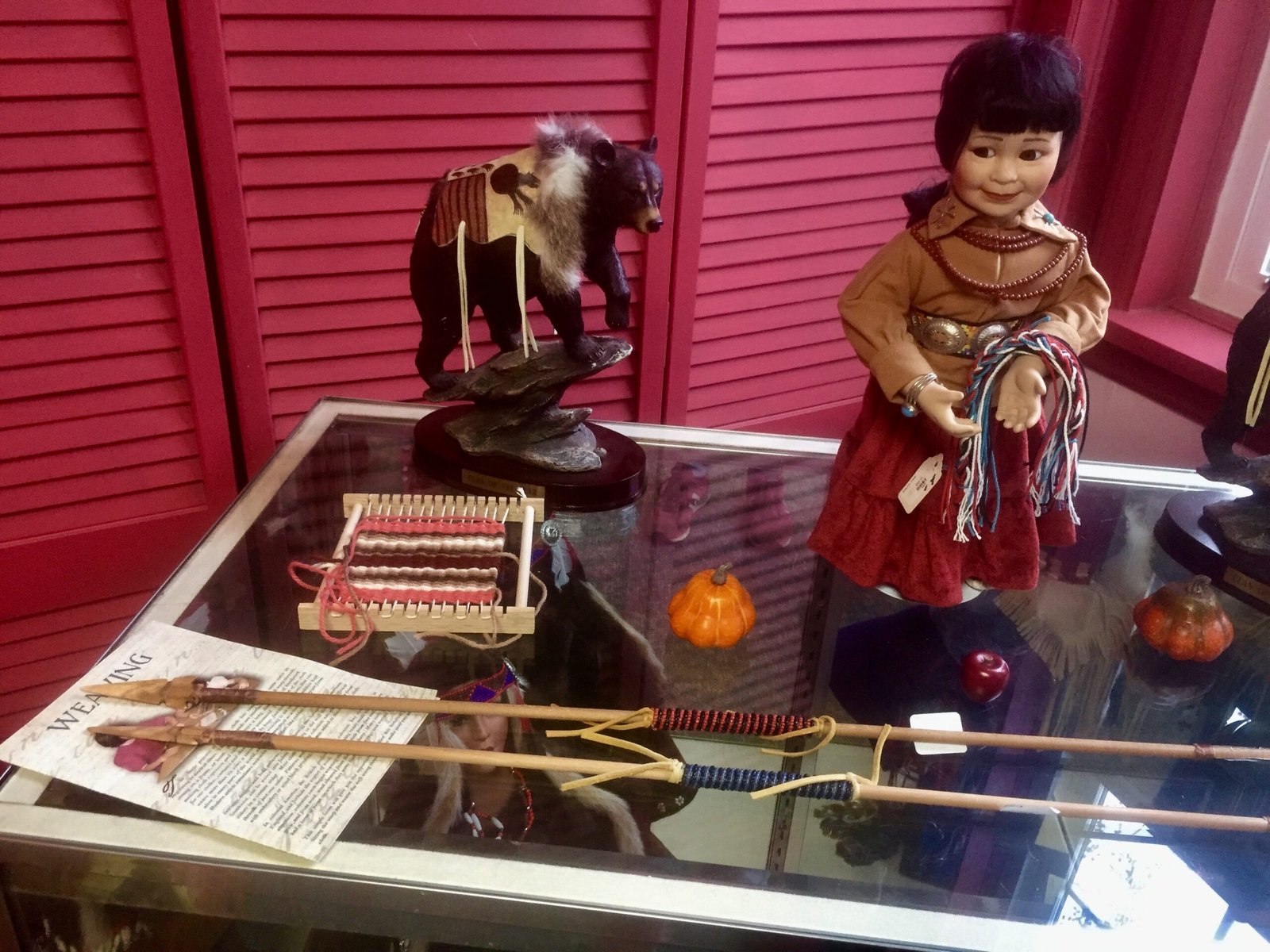 Beadwork and crafts in the museum.