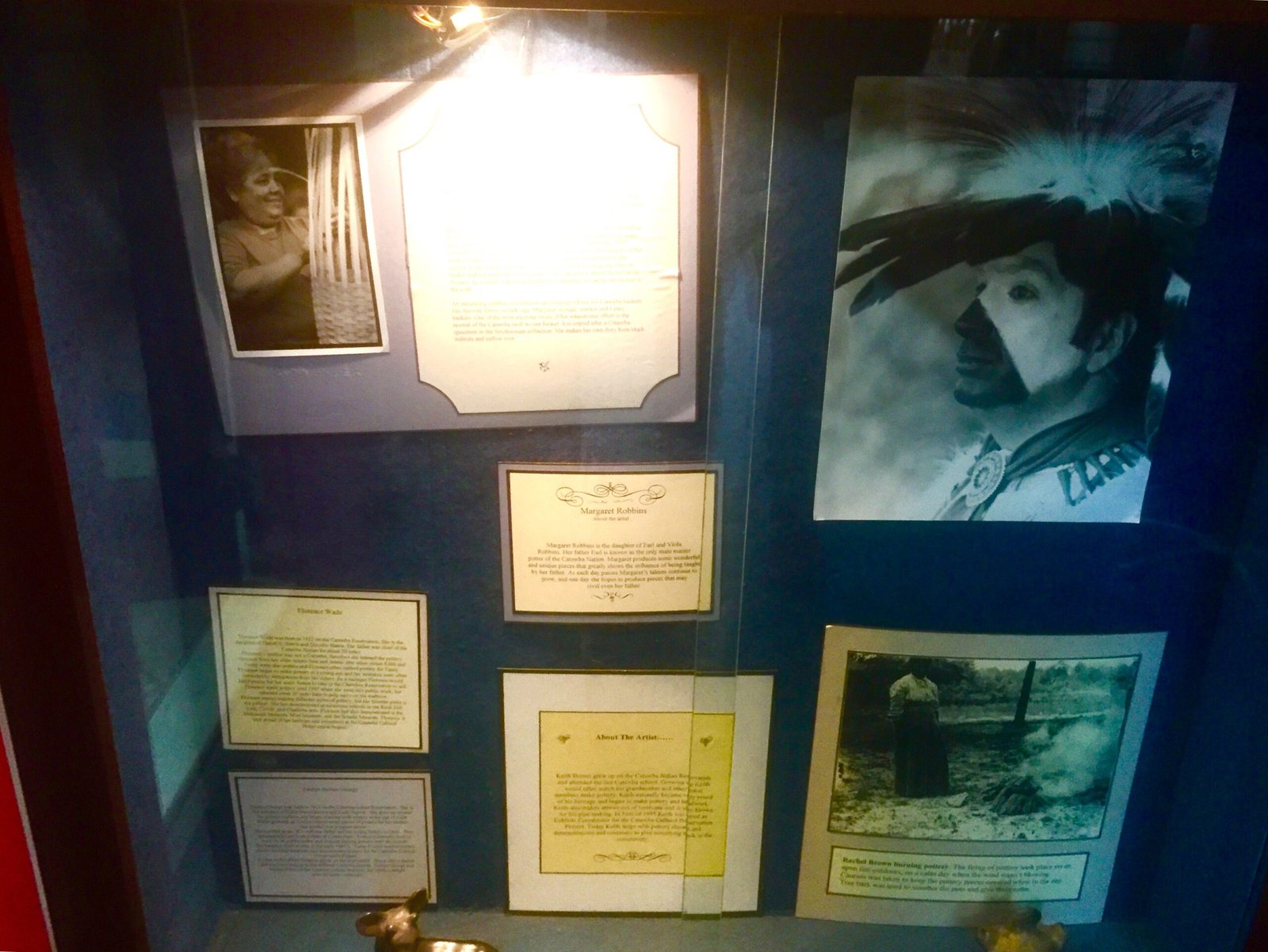 Framed documents tracing the tribe's history.