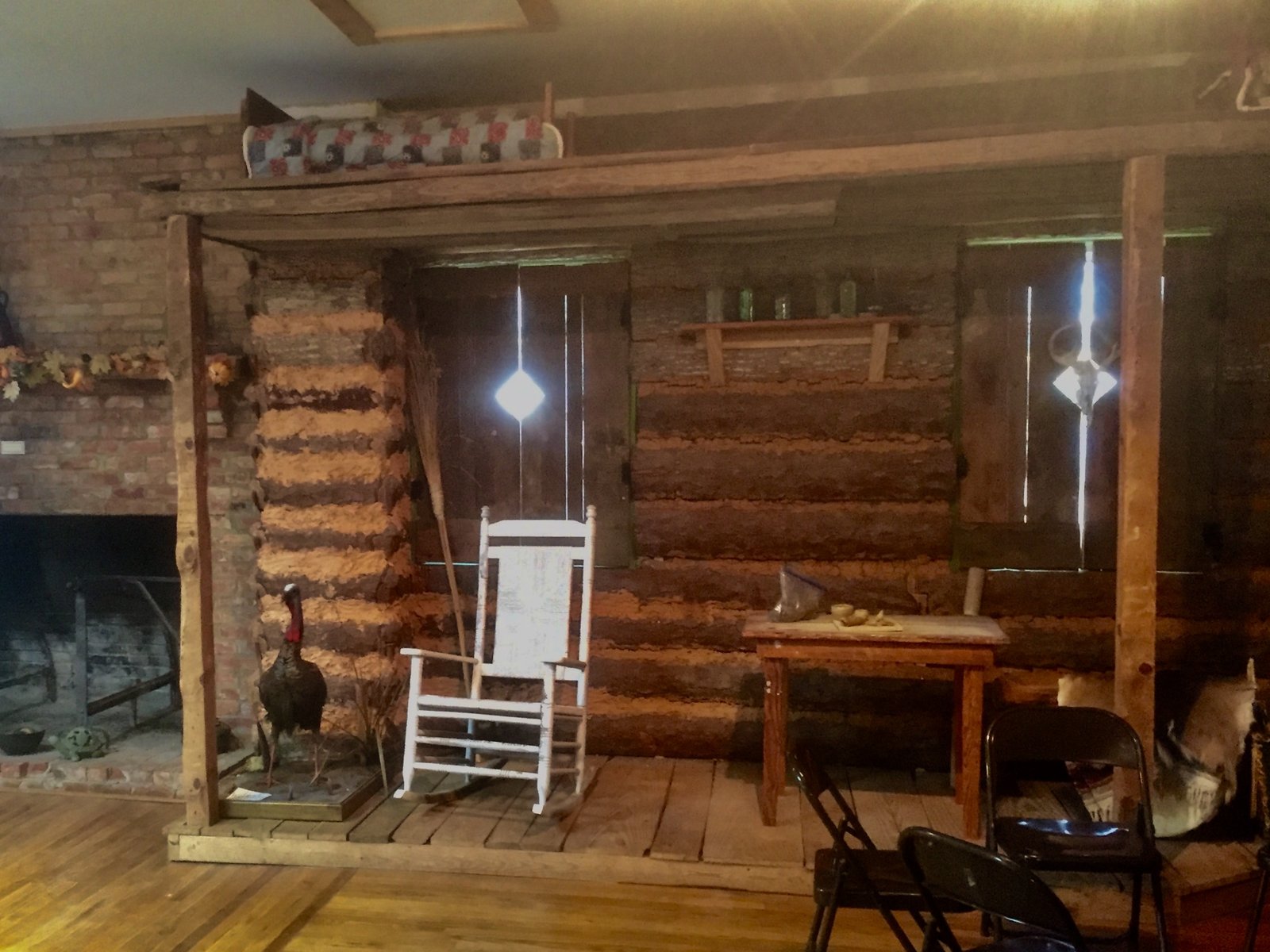 A reconstructed Catawba log dwelling.