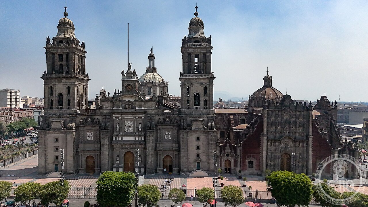 Metropolitan Cathedral of Mexico City, the largest and oldest cathedral in the Americas, built over 240 years using stones from the demolished Aztec Templo Mayor on the site of the former Aztec sacred precinct