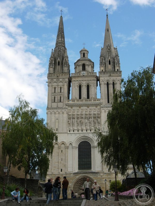 West facade of Angers Cathedral (Cathédrale Saint-Maurice), Anjou, France, pioneer of the domed Angevin Gothic vault around 1150