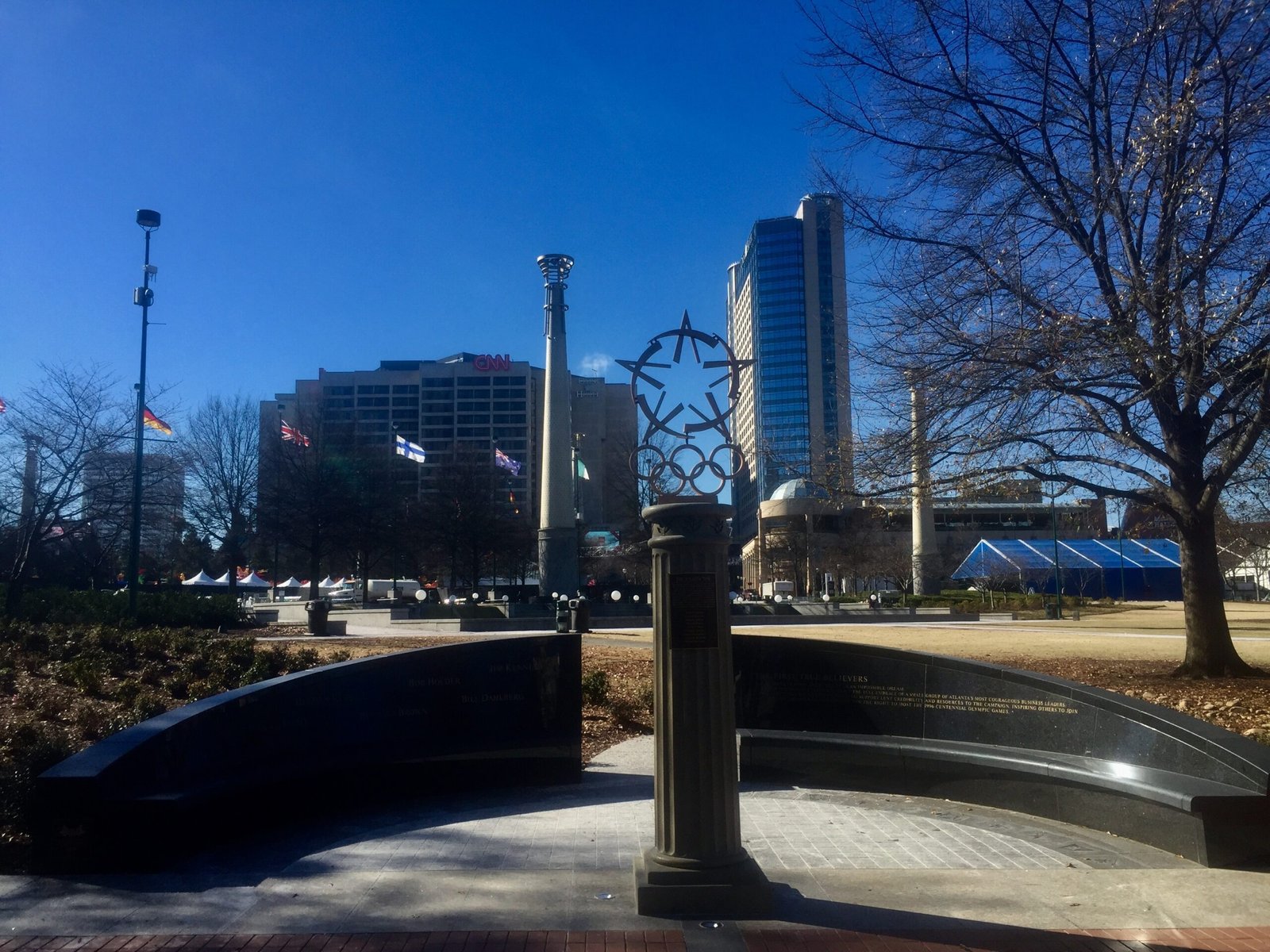 The Fountain of Rings in the park.
