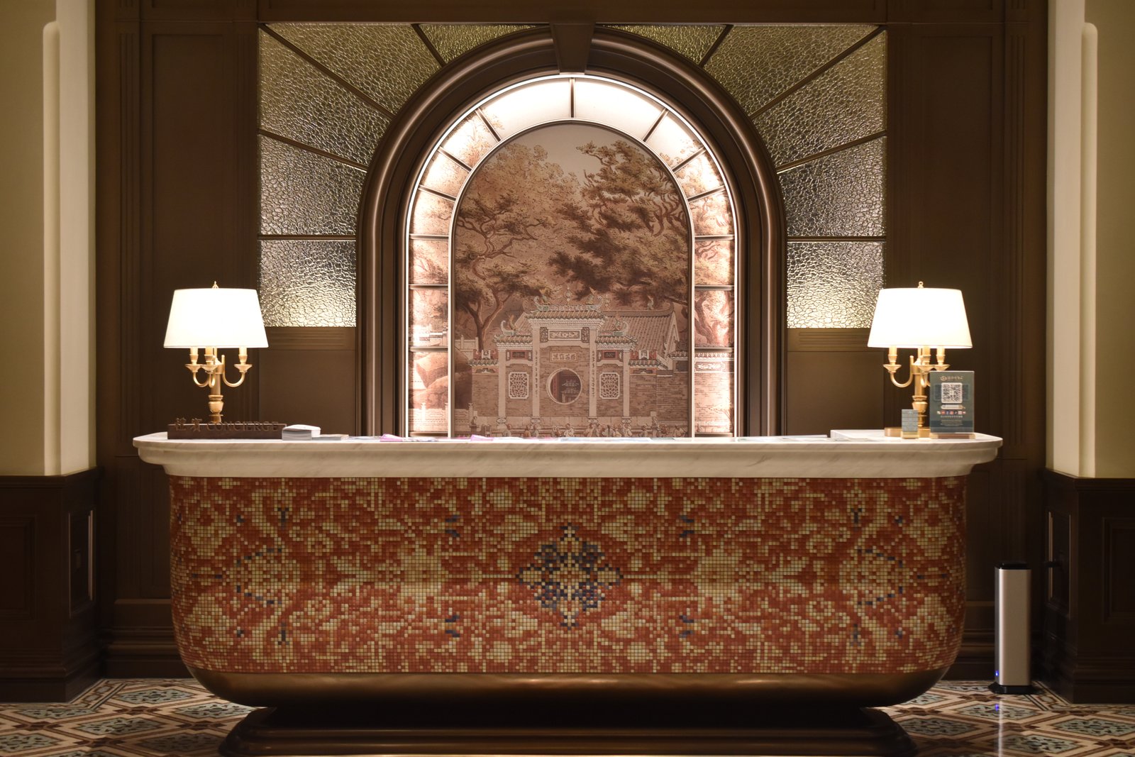 A hotel reception and concierge desk