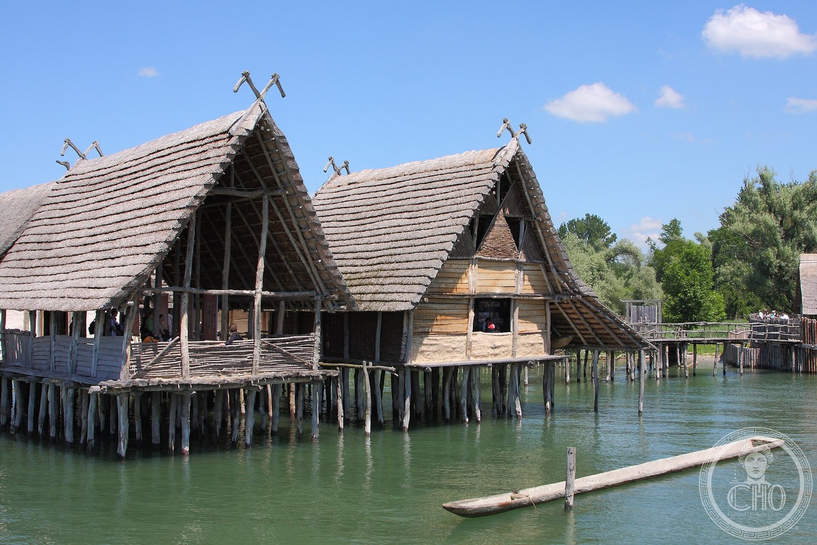 Reconstructed prehistoric pile dwellings at Unteruhldingen, Germany