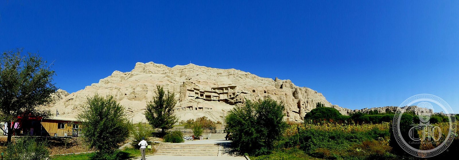 Kizil Caves cliff face, Xinjiang Kizil Caves cliff face, Xinjiang