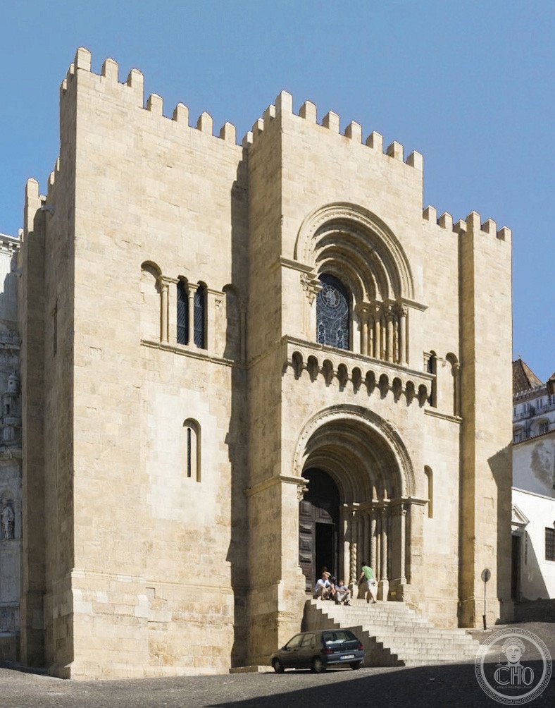 Sé Velha de Coimbra, the Old Cathedral of Coimbra, Portugal, begun 1164 as the only Romanesque cathedral from the Reconquest era to survive intact, where King Sancho I was crowned in 1185
