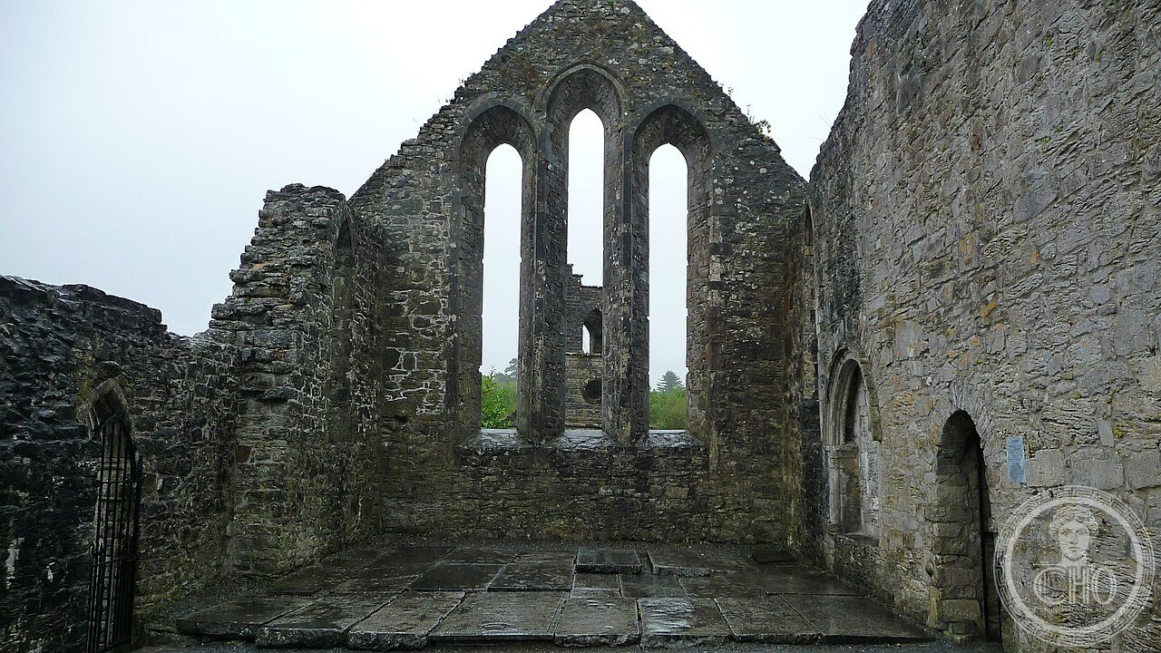 Ruins of Cong Abbey in County Mayo, Ireland, founded in the 6th century and refounded as an Augustinian abbey in 1138, where Rory O'Connor, the last High King of Ireland, spent his final fifteen years and where the celebrated Cross of Cong reliquary was made