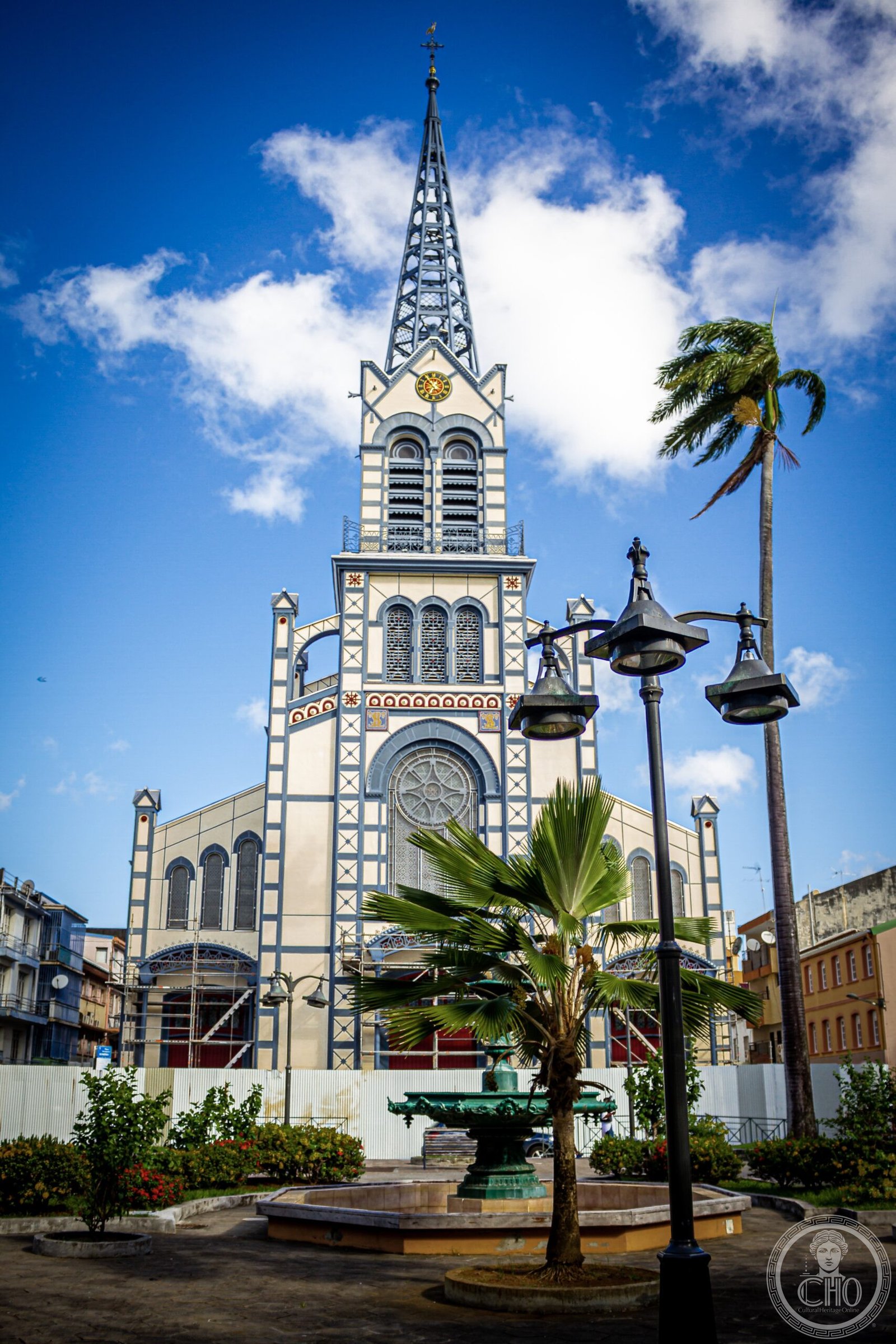Cathédrale Saint-Louis in Fort-de-France, Martinique, built 1891-1895 with an entirely metal structural frame designed by architect Pierre-Henri Picq to survive earthquakes and hurricanes