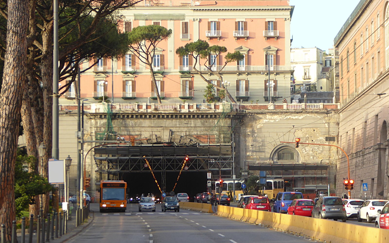 Eastern portal of the Galleria della Vittoria in Naples seen from via Acton, 2017