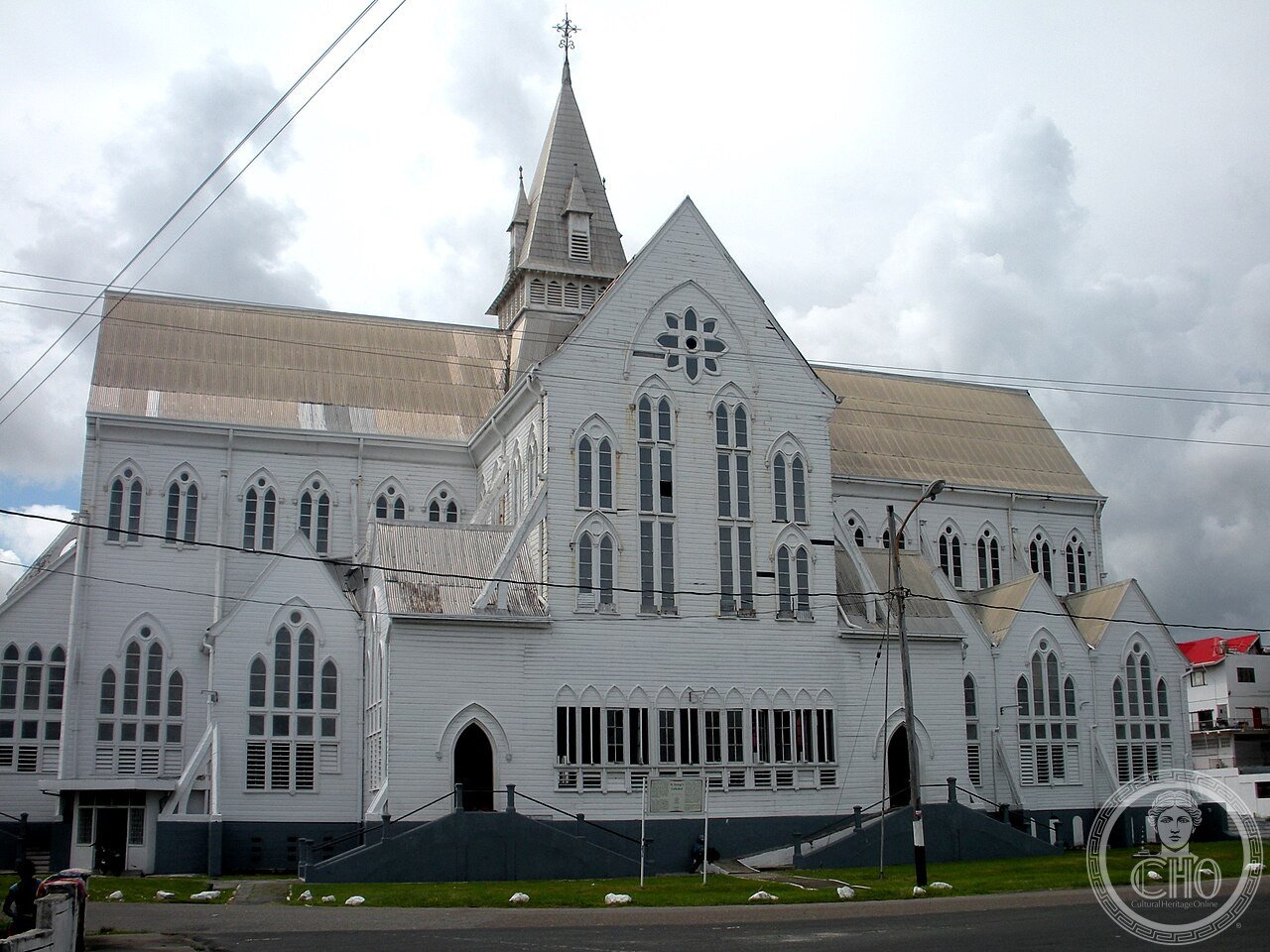 St George's Cathedral in Georgetown, Guyana, a wooden Gothic Revival Anglican cathedral built 1888-1894 from Guianese greenheart timber, rising 43.5 metres