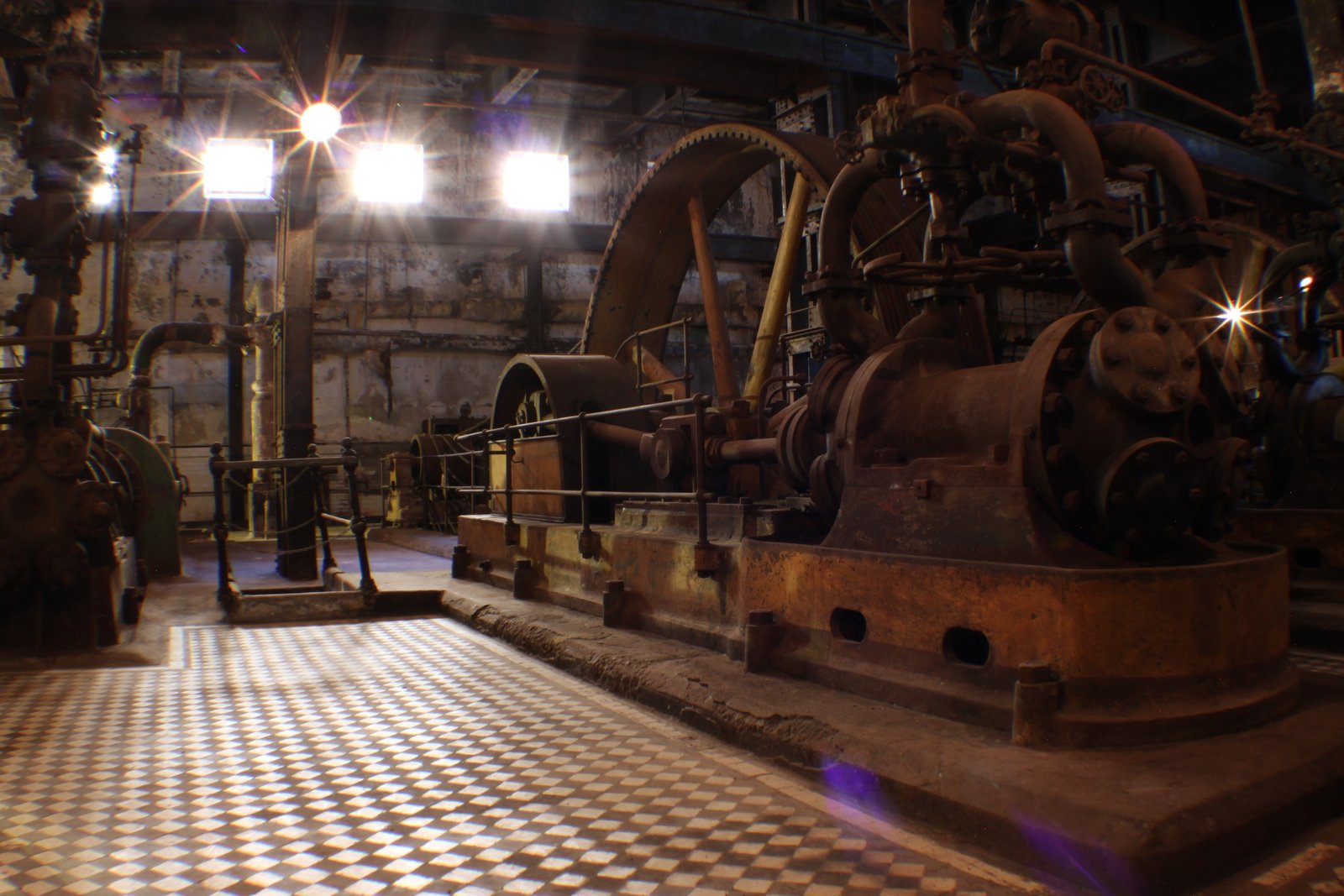 Old refrigeration compressor inside the Anglo meatpacking plant, Fray Bentos, Uruguay