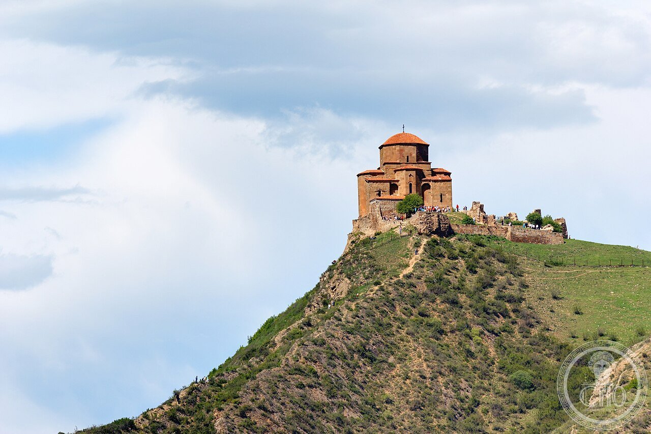 Exterior of Jvari Monastery on a rocky hilltop above Mtskheta, Georgia, built 590-605 on the site where Saint Nino erected a miraculous wooden cross in the 4th century