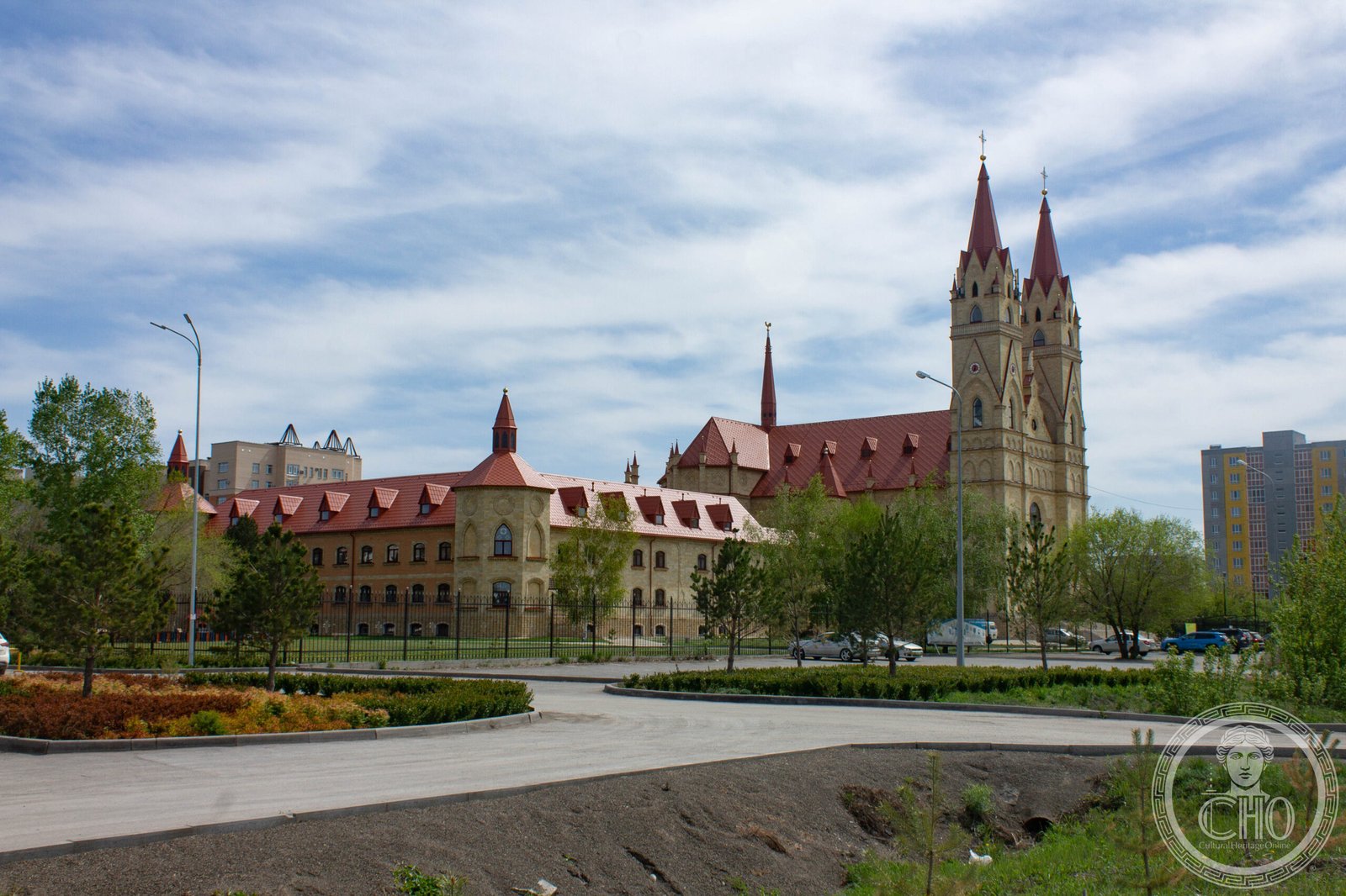 Cathedral of Our Lady of Fatima in Karaganda, Kazakhstan, a neo-Gothic cathedral built by descendants of Soviet gulag deportees and consecrated in 2012